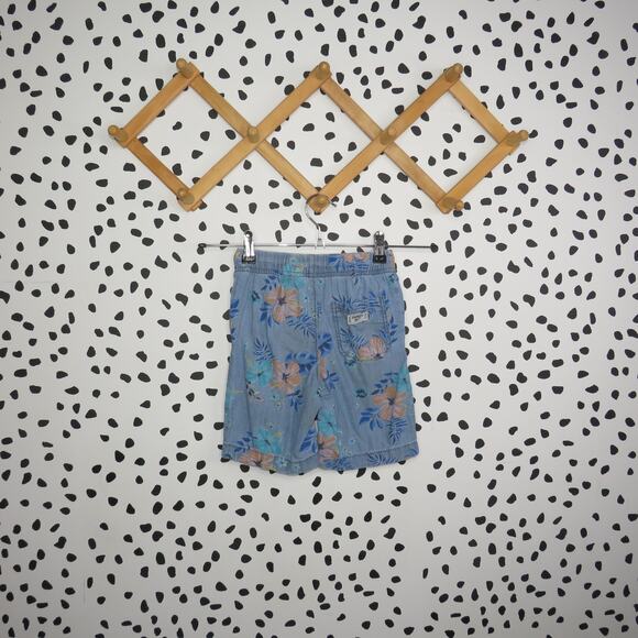 Oshkosh Chambray Tropical Hawaiian Floral Boys Shorts - Picture 3 of 7